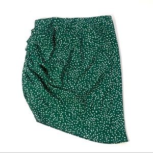 Side Ruched Asymmetrical Mini Skirt